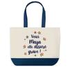 Tote Bag - PLANETEE - Maya - Deep Blue Graphic Design - Cotton 40 X 45 Cm - Large Size