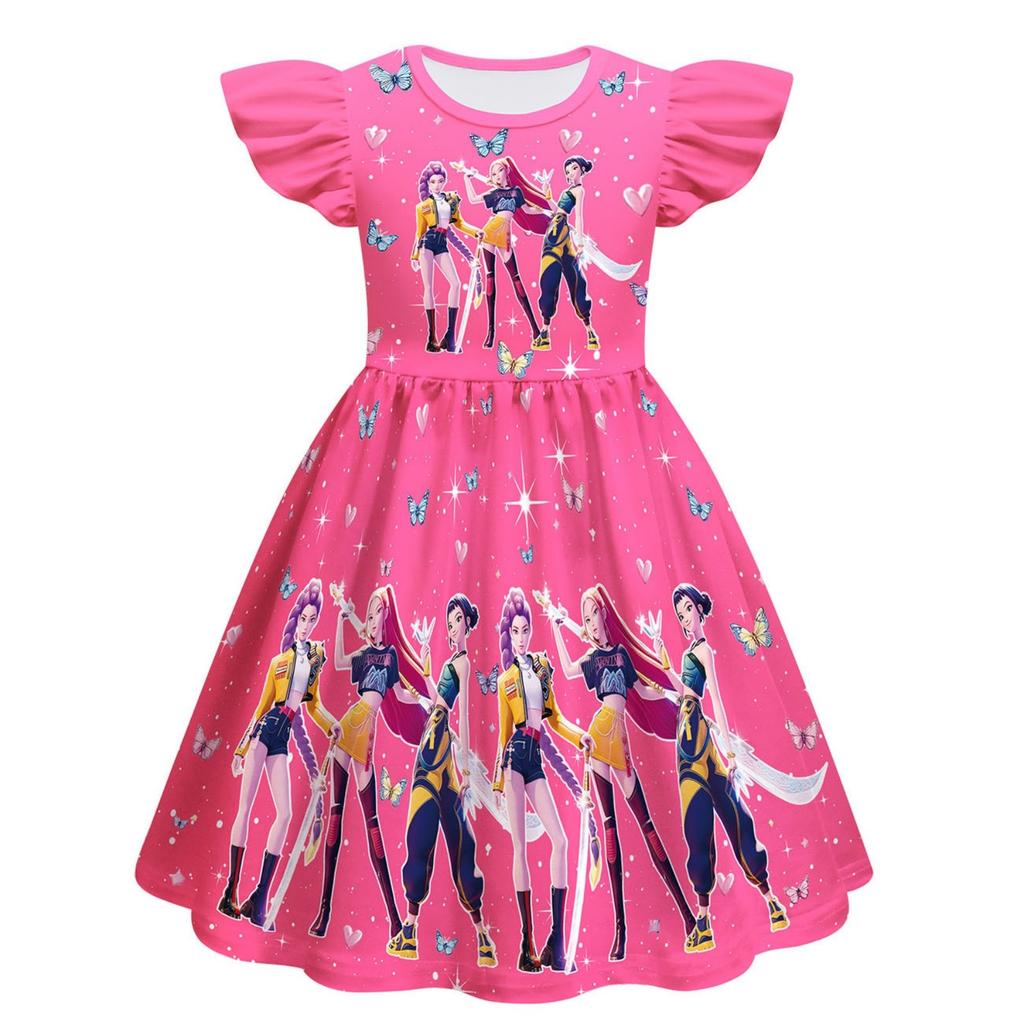Girls Witch  Girls Flying Sleeves Children's Dress Children's A-line Skirt