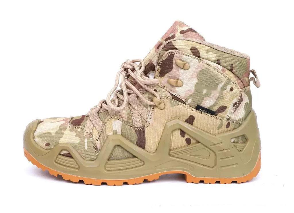 Men's Waterproof Non-slip Tactical Cowhide Hiking Boots with Protective Rubber Outsole