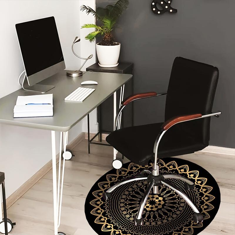 

1pc Office Carpet Chair Mats Golden Mandala Pattern Perfect for Decorating Office Chairss, Or Bedrooms.YDT525 80cm by 80cm