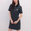 New MLB MONOGRAM SS24 Short Sleeved Dress Women's Black 3FOPM0143-50BKS