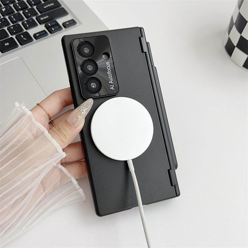 With Protector Glass For Samsung Galaxy Z Fold 8 7 6 5 4 TriFold Case Magnetic Wireless Charging Cover Shockproof Armor Film Pen