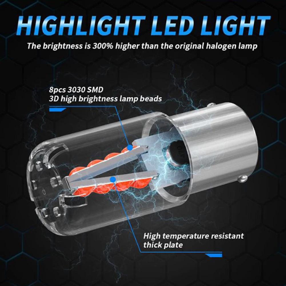 1156 BA15S P21W LED 1157 BAY15D P21/5W Bulb 3030 SMD CANBUS Car Turn Signal Lamp Brake Backup Light 6000K 12V White Universal