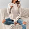 Loose Knitwear Hoodie Casual Pullover with Kangaroo Pocket Winter Autumn