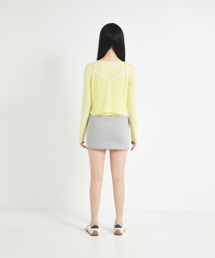 Cotton Rivers Club Lace French Terry Skirt (Melange)