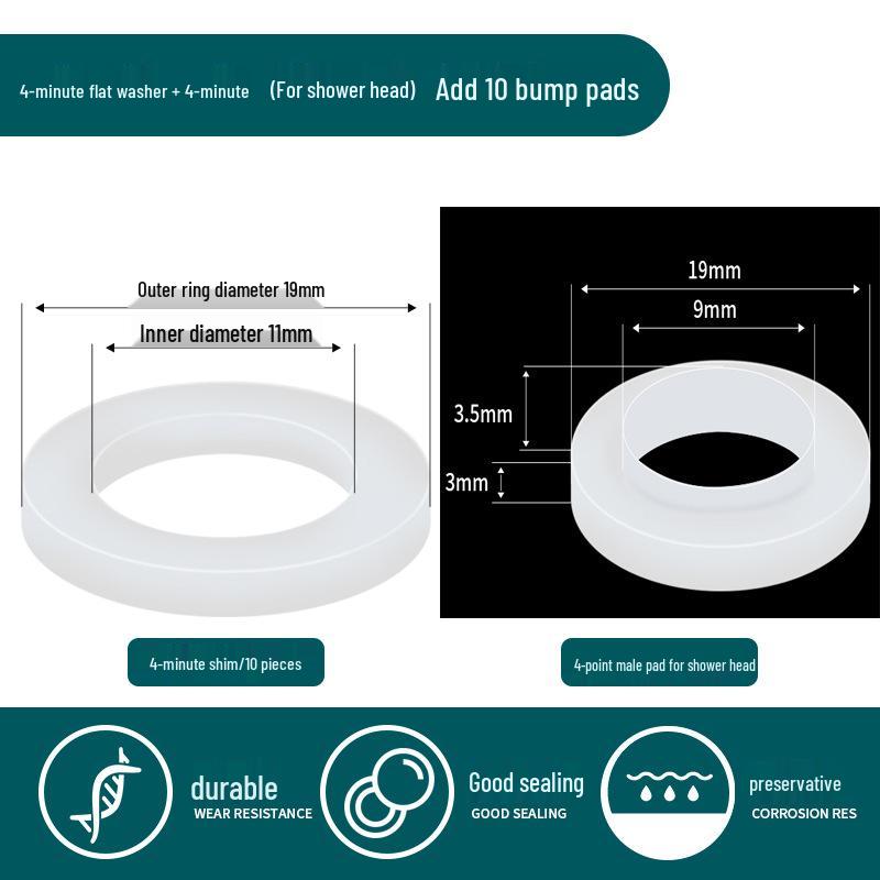 1-Inch Silicone Rubber Gasket Washer for Water Heater, Faucet, and Hose with 4-Point Seal and Shower Head Compatibility.