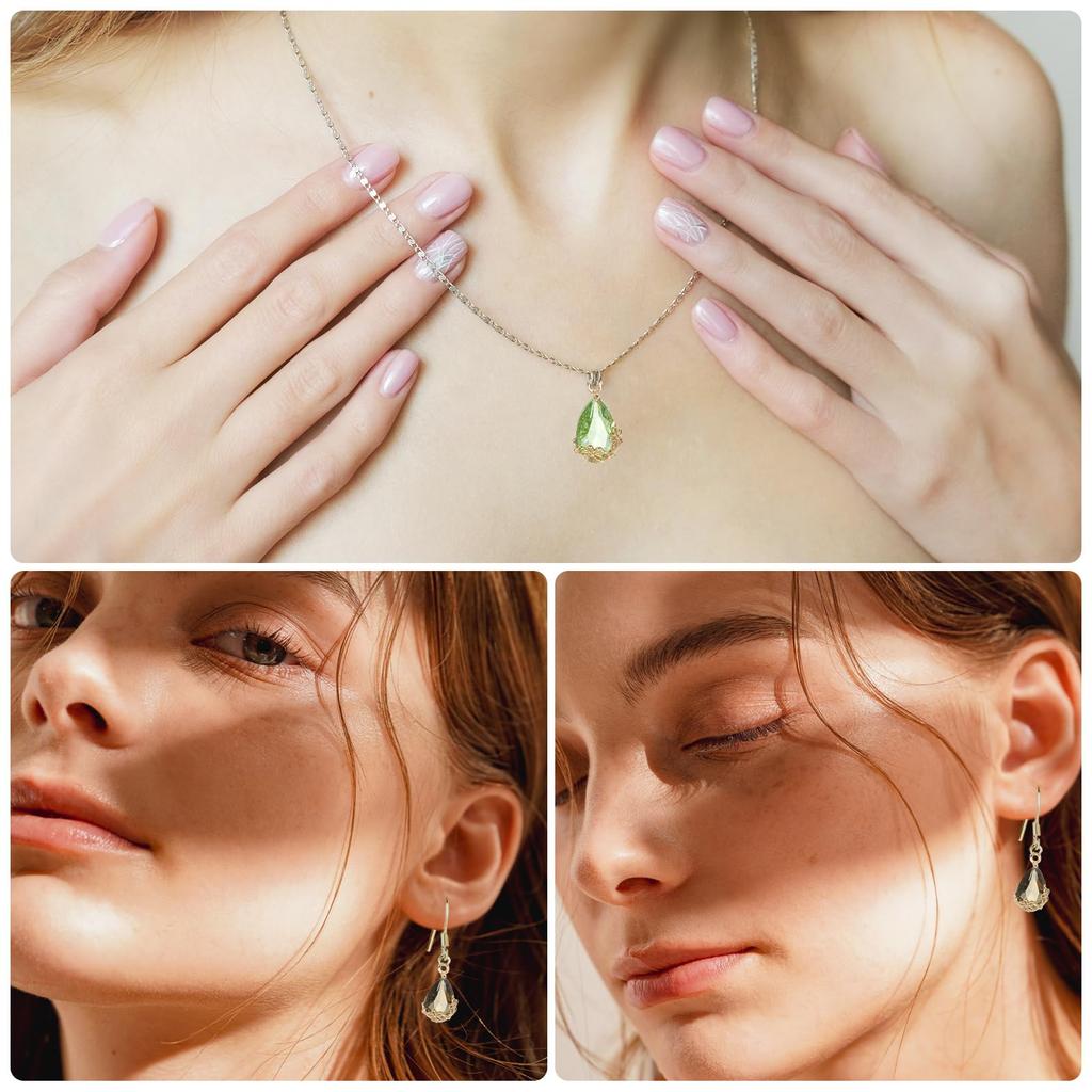 YOKIVE 50 Pieces Faceted Teardrop Glass Crystal Pendants for and DIY Jewelry Materials Rhinestones, Gold-Plated Necklaces, Earrings, Bracelets, (Dark