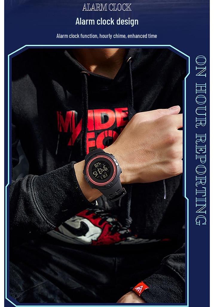 Sanda Youth Fashionable Waterproof Electronic Wristwatch for Men