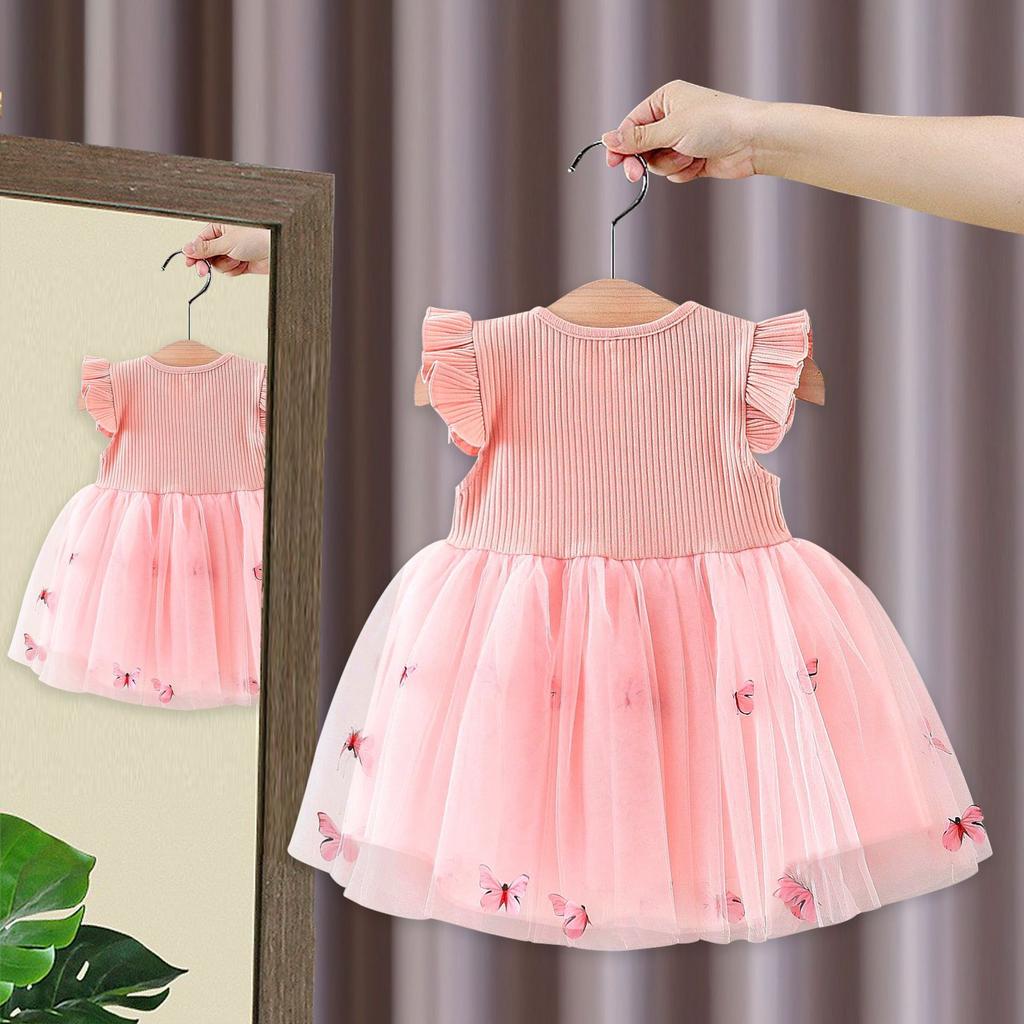 Girl Princess Dress Summer Dress Butterfly Mesh Princess Dress Korean Girl Dress
