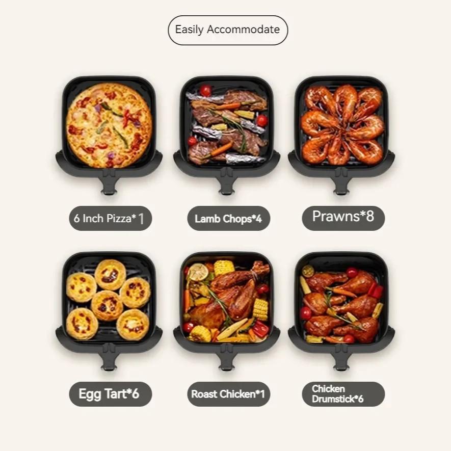 1400W 8L/10L Touch Screen Oil-free Cooking Machine Large Capacity Household Multifunctional Air Fryer