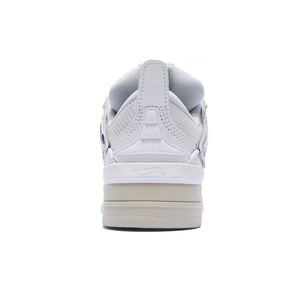 Li Ning Golden Textile, Leather Slip Resistant Abrasion Resistant Low top Skateboard Shoes Women's White AECS074-7