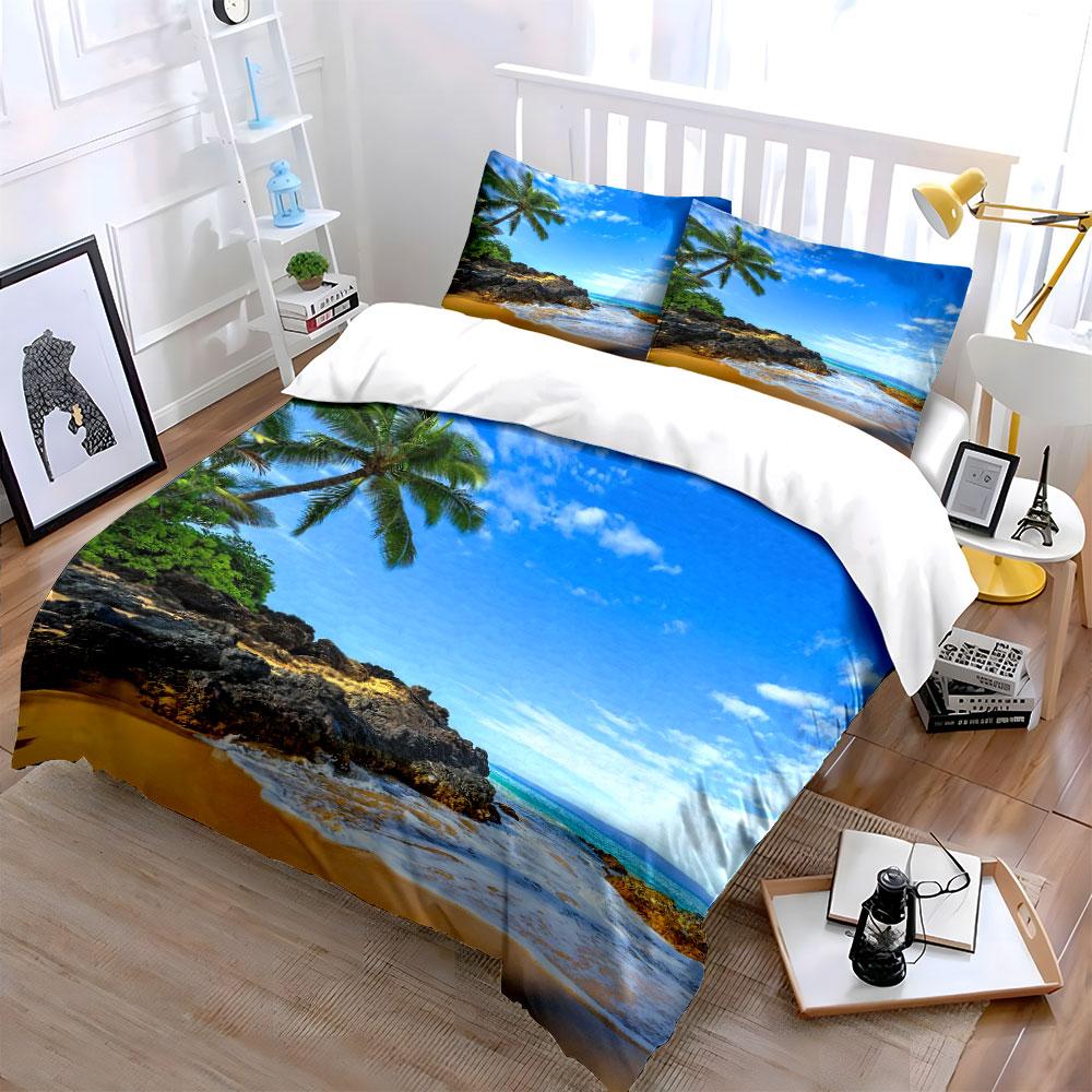 Palm Trees and Beach. Bedding Sets Duvet Cover Sets Duvet Covers Pillowcases(1* Duvet Cover 2* Pillowcases Without Duvet Insert)