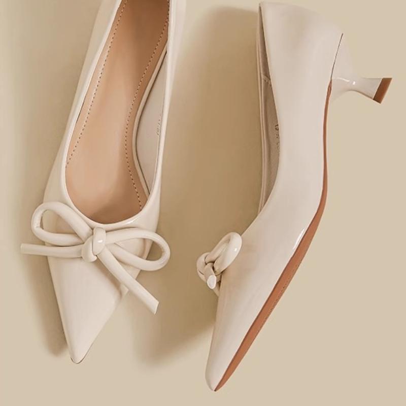 Fashion Bow Women Pointed Toe Heeled Shoes Sexy Party High Heels Sandals Designer 2025 New Summer Dress Woman Pumps Brand Zapatillas