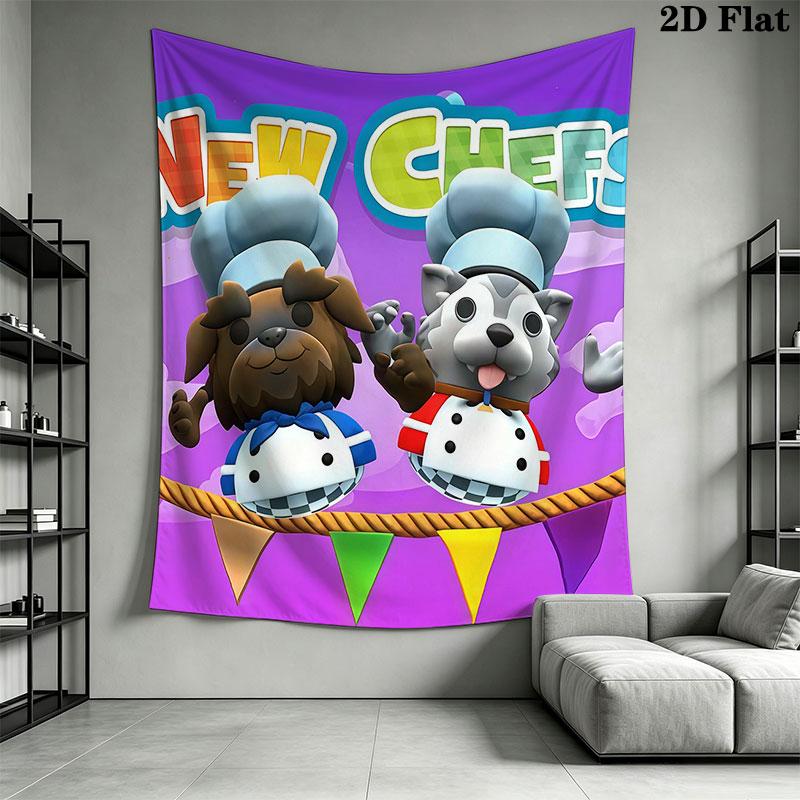 Overcooked Wall Hanging Printed Fabric Blanket Decorative Tapestries for Bedroom Living Room Home Decor