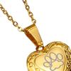 Pet Urn Pendant Engraving Paw Print Ash Holder Keepsake Necklace for