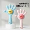 Baby Silicone Teething Toy With Hand Rattle For Soothing And Chewing Fun