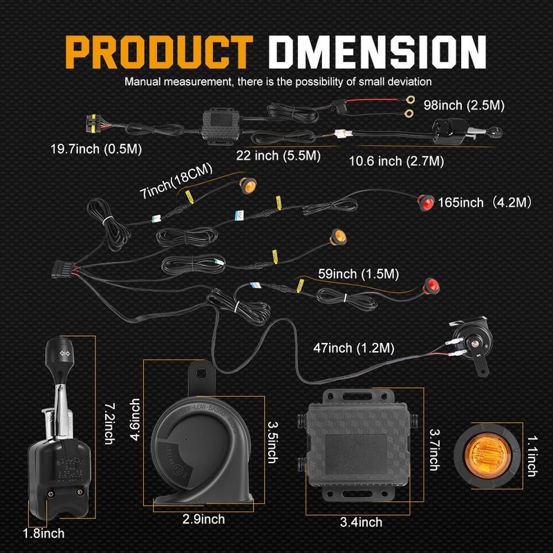 for CFMoto UForce U10 Pro/ Uforce U10 Pro XL UTV Turn Signal Kit 110dB Horn Pre-Wired Plug and Play UTV ATV Blinker Lever Switch