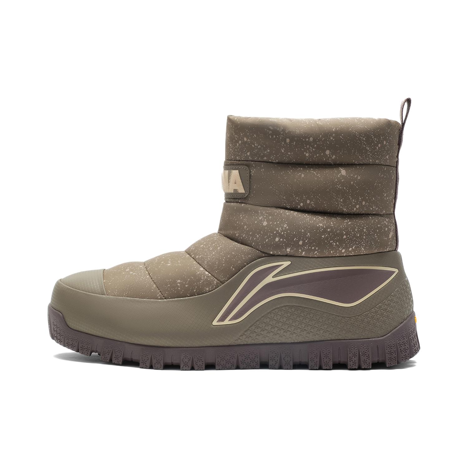 

Li Ning Zhong Rong BOOT Abrasion Resistant Cushioning Slip Resistant Short Snow Boots Men s Umber AGCV507-3 42