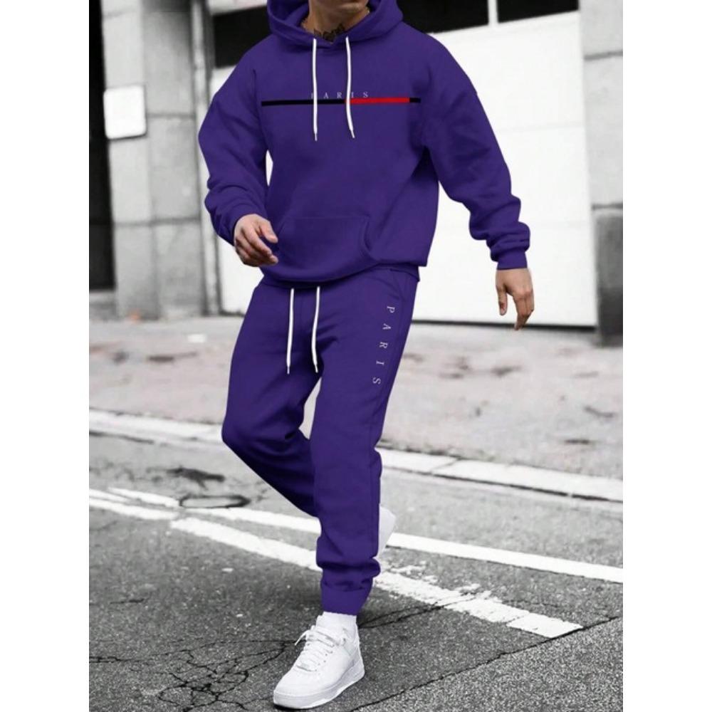 2024 Herbst und Winter Herren Zweiteilige Sportbekleidung mit Kapuze Casual Pullover Modisches Casual Sportswear Set