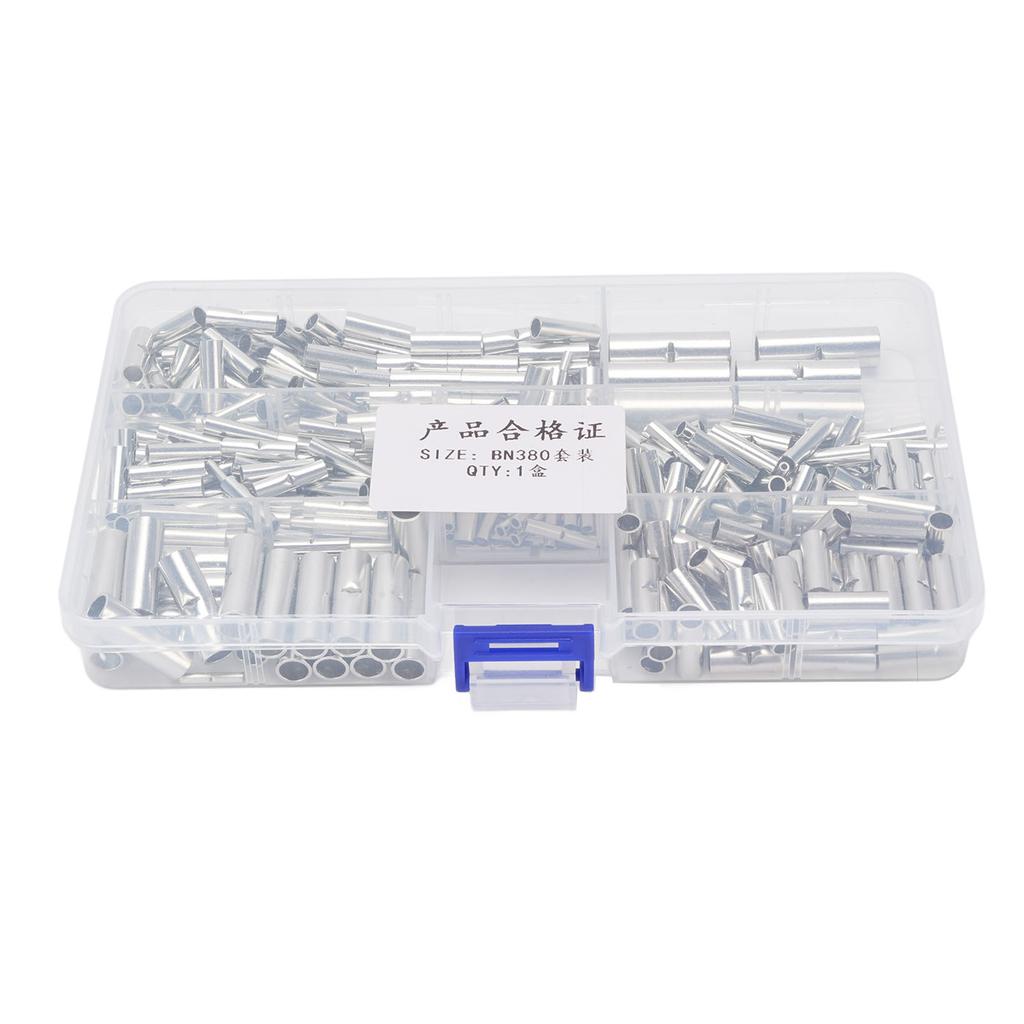380PCS Non Insulated Butt Connectors Tinned Copper Uninsulated Wire Butt Splice Connectors for 26