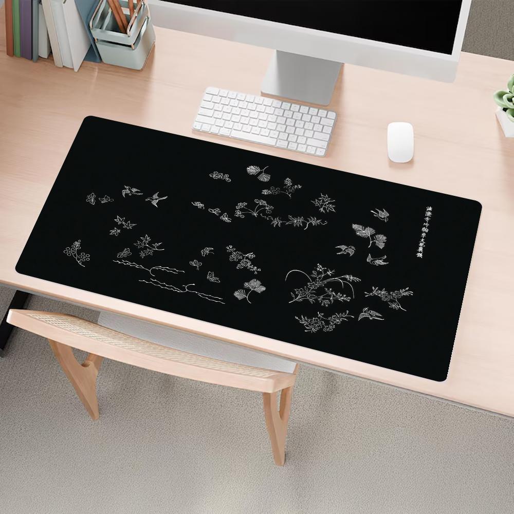 Plant Bird Mousepad Speed Office Desk Accessories Gaming Mats Mouse Carpet Mouse Mat Desk Pad Set Up Computer Desk Decorating