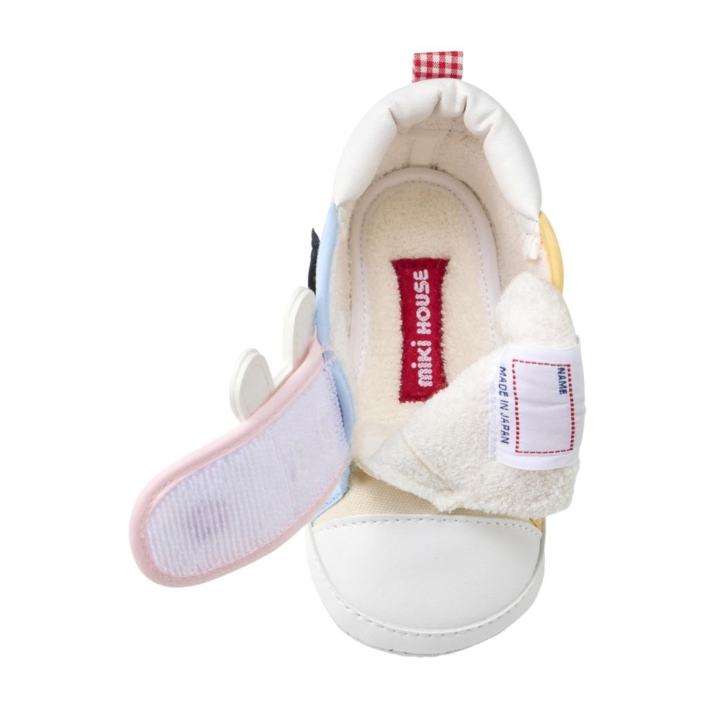 MIKI HOUSE Baby Pucchi Usako White x 2E Shoes, Pre-Shoes, Pink, 12.0 cm,