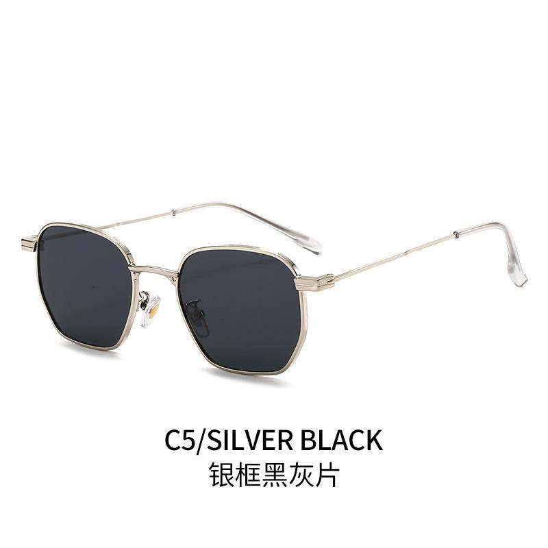 Stylish Metal Square Sunglasses for Women Men UV Protection Flat Lens Glasses Chic Trendy Look