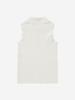 LORDLOAR Ribbed Contrast Collar Sleeveless Knit White