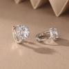 Round flash diamond zircon ear buckle light luxury fashion design simple round diamond stud earrings
