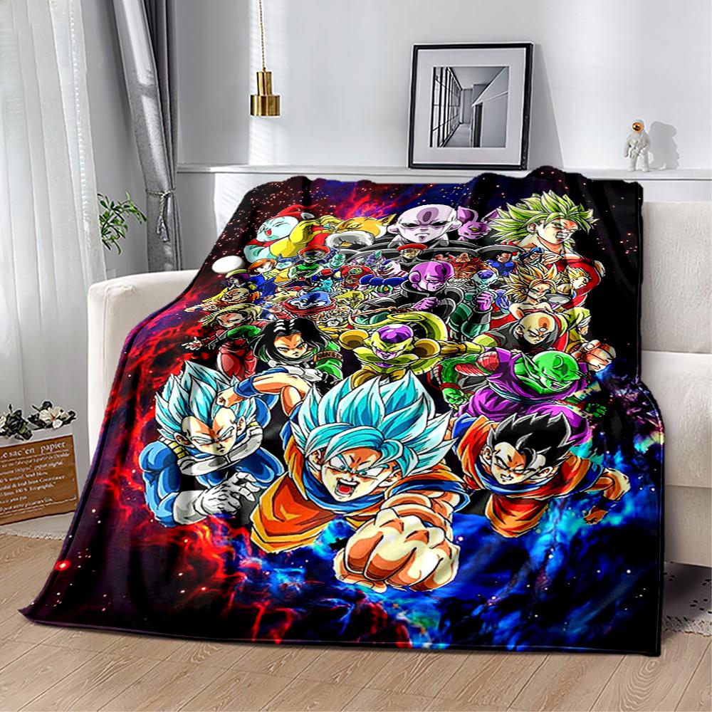 Dragon Ball Characters Blankets Are Suitable for Living Rooms,making Them an Ideal Choice for Outdoor Travel and Gifts.