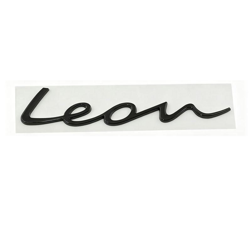 leon small letter 3D Metal Car Stickers Rear Trunk Emblem refit tail badge accessories чёрный