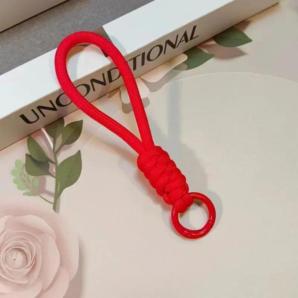 Mehrfarbig Handgewebter Schlüsselanhänger Handy-Lanyard Anti-Verlust Knoten Seilband Schlüsselring Männer Frauen Autoschlüsselhalter Zubehör