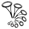 8 Pièces Anneaux Céramiques Guides de Canne à Pêche Acier Haut Carbone Ovales Supérieures 6-30mm Kit de Réparation de Canne Ensemble de Remplacement Accessoires d'Équipement de Pêche