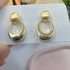 French Retro Oval Cutout Metal Earrings – Luxury High-End Fashion Jewelry for Women