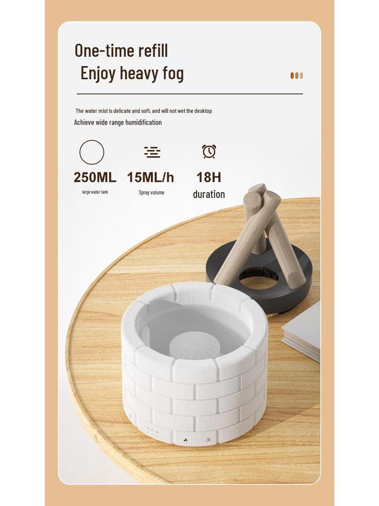Bonfire Flame Aroma Diffuser: Creative Atmosphere Light & Humidifier for Home or Office