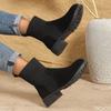 Autumn  Winter New Coarse Heel Short Boots for Women Retro  Anti Slip Wear Resistant Simple Comfortable Women's Shoes