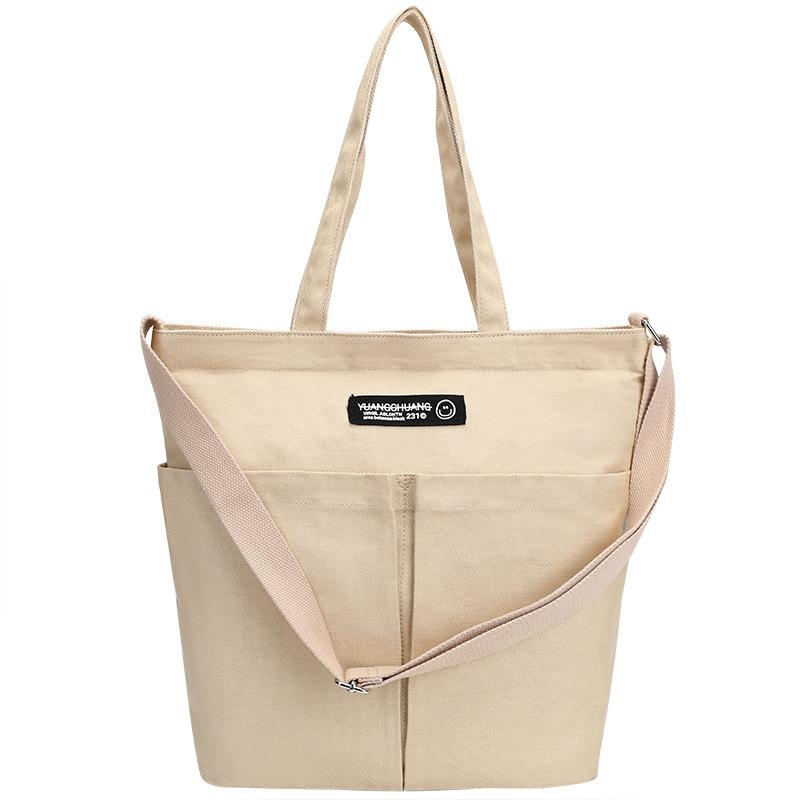 Spring Bag Canvas Bag Retro Washed Cloth Bag Bucket Bag Large Capacity Shoulder Bag