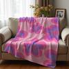 Multi Color Cutout Flower Anime Cartoon Flannel Blanket Soft Warm Throw for Bedroom Sofa Car Kids Holiday Gift