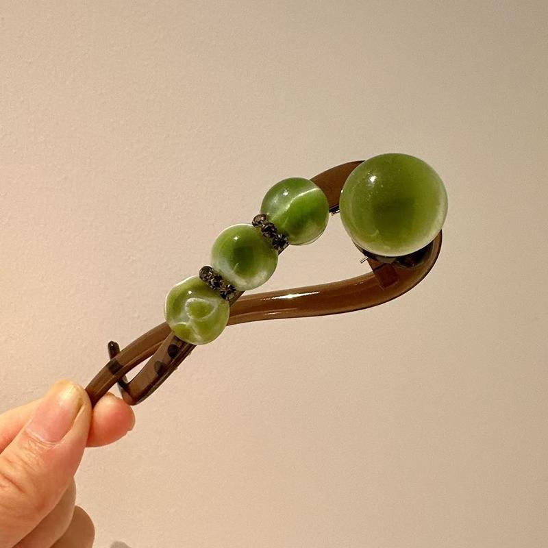 Simple Temperament High-End Feeling Hair Clips Rhinestone Bead Straight Twist Clip Hair Volume Multiple Headpieces Accessory