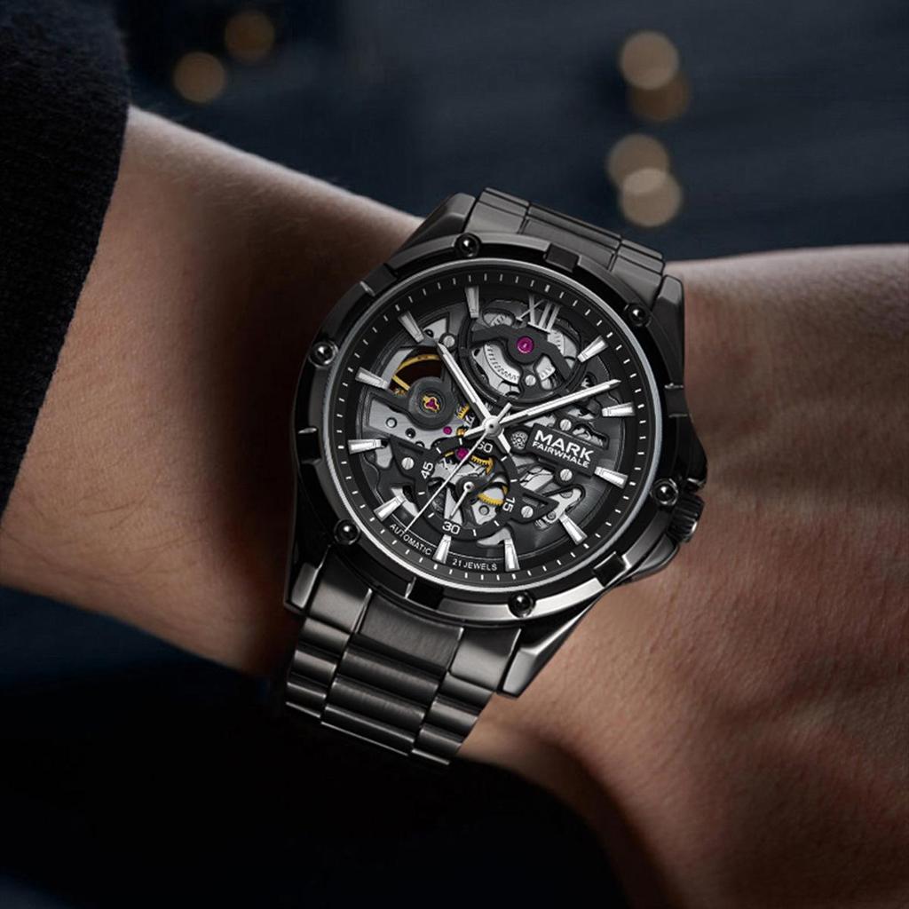 Mark Fairwhale Waterproof Luminous Double-Sided Skeleton Automatic Mechanical Watch