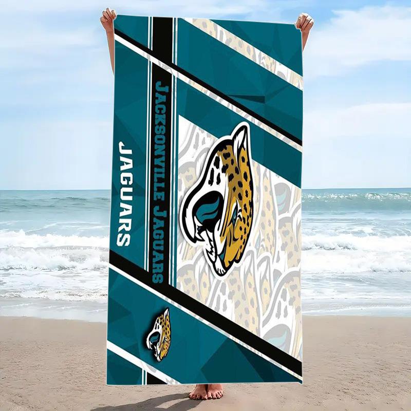 Jacksonville Jaguars Logo Print Beach Towel, Large Soft Quick Dry Towel for Beach Camping Swimming