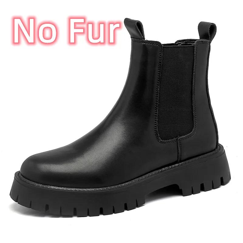 Fashion Fashion All-match Men Motorcycle Boots Outdoor Leather Mens Slip on High Top Shoes 2024 Luxury Brand Men Winter Plush Snow Boots