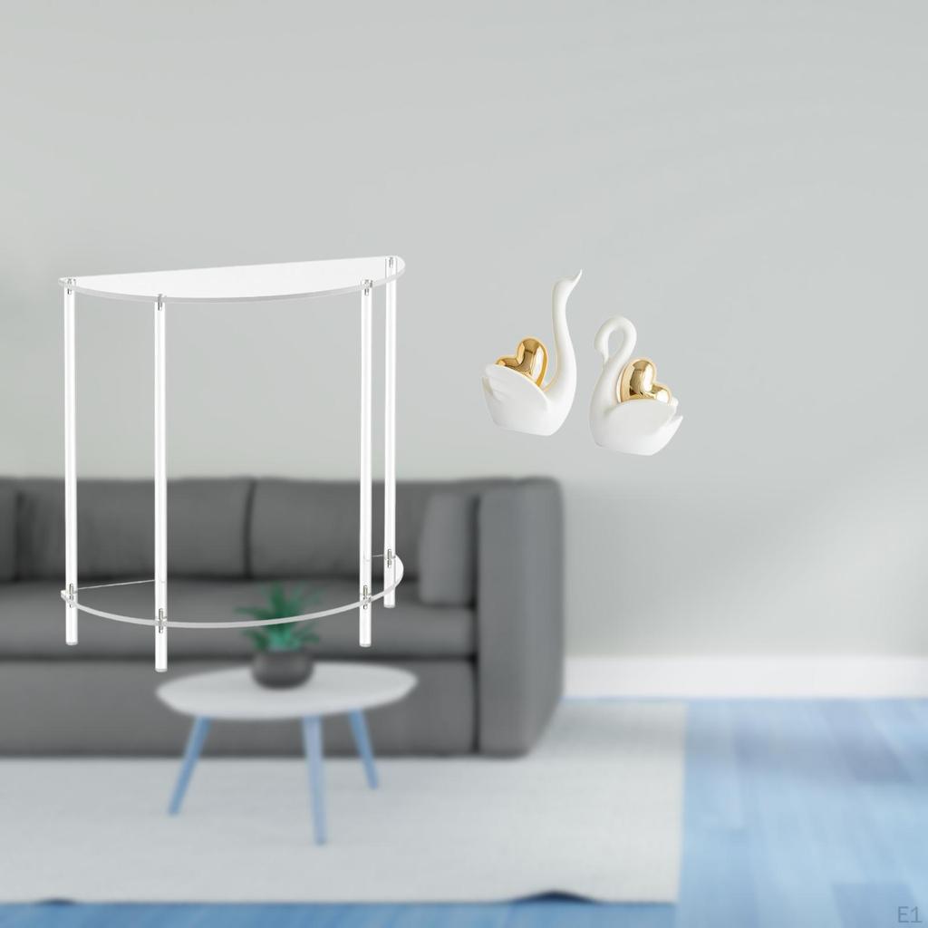 Elegant Acrylic Swan Side Table Set for Small Spaces Modern 2 Tier Nightstand with Artistic Couple