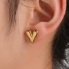 316L Stainless Steel Heart Stud Earrings for Women 18K Gold Color Plated Waterproof Charm Trend Basic Daily Zircon Gift