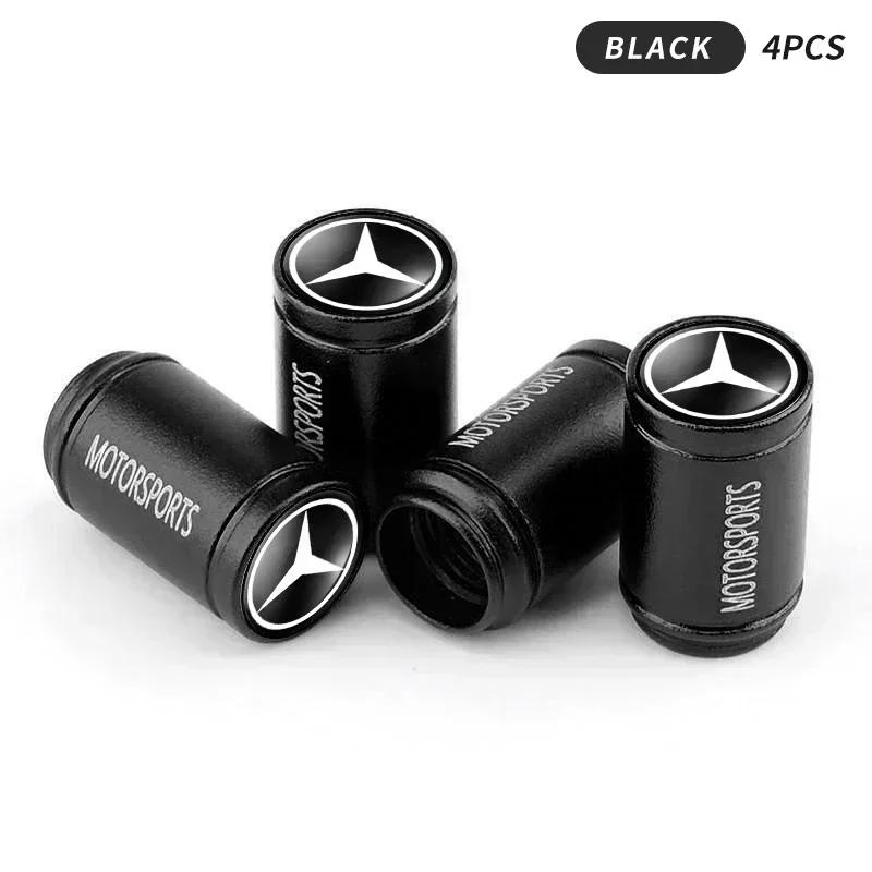 

C200 E200 For Mercedes Benz 4PCS Metal Car Tire Valve Caps Decor Dust-proof Auto Sports Emblem For Mercedes Benz W211 W204 W210