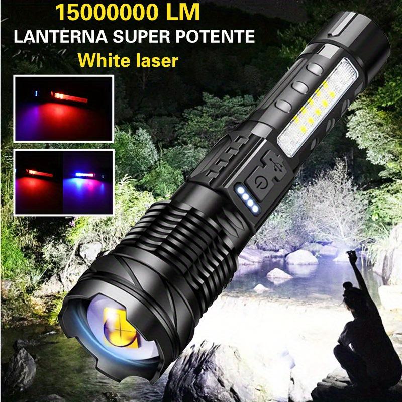 LED Flashlight High Power Torch USB Rechargeable Zoomable Waterproof Emergency Camping Flashlight Built-in Battery