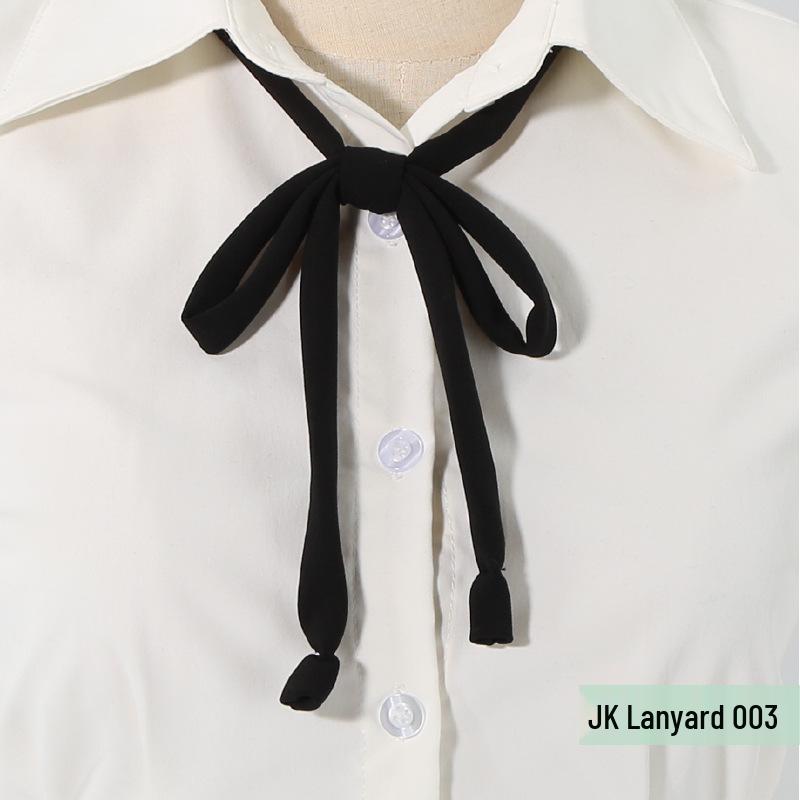 In Stock Solid Color Japanese Style Flower Rope Uniform Bow Tie No-Tie Lanyard for Women