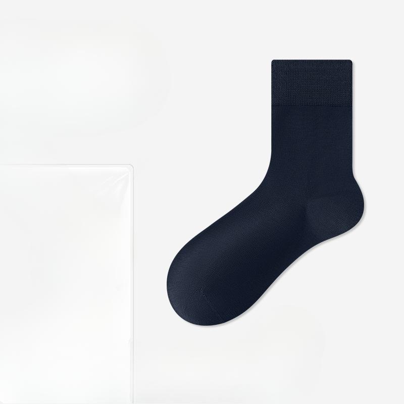 Men's Spring and Autumn Business Pure Color Cotton Deodorant Sweat Absorption Breathable Boneless Tube Socks