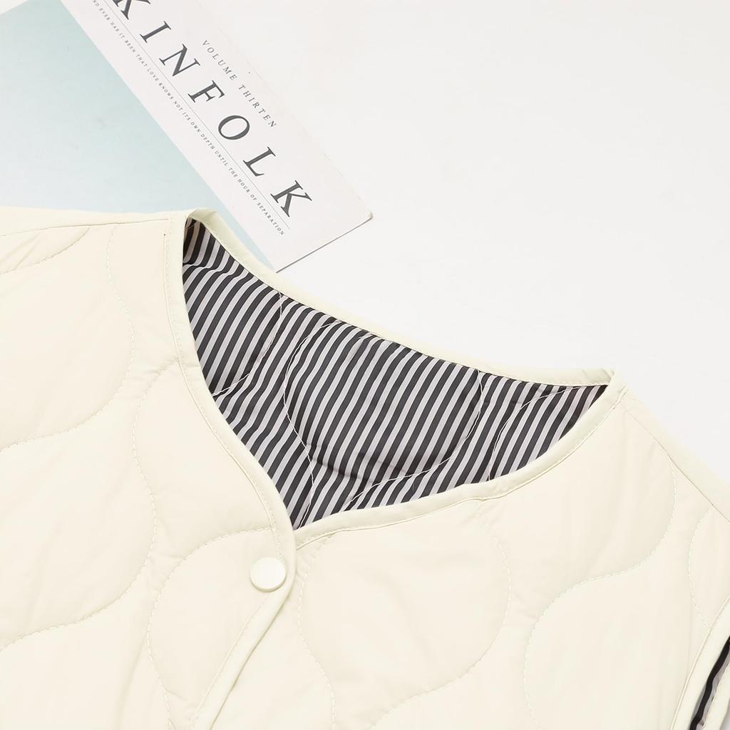 Augseed Pikowana kamizelka puchowa bez rękawów, jednolita, otwarta, luźna i dostępna w rozmiarach plus, idealna na i więcej Jesień/Zima damska, dwustronna, z dekoltem w serek,