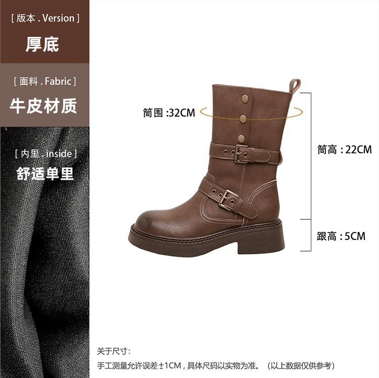 

Две носки складные мартинсы на толстой подошве в осенне-зимний ветер, тонкие и универсальные женские рыцарские ботинки, короткие ботинки 35 коричневый